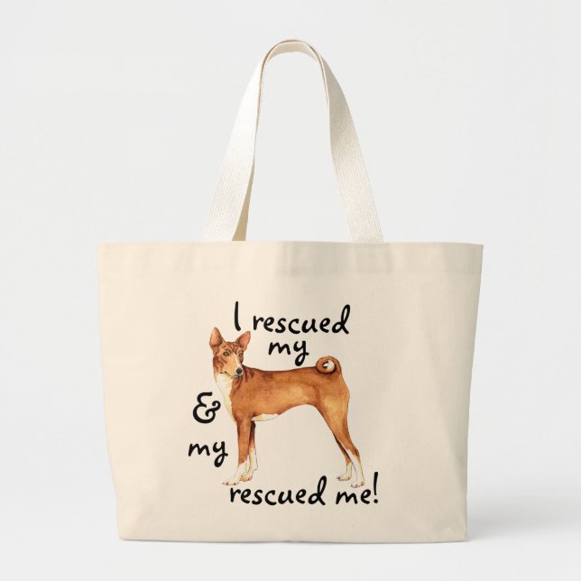 Grand Tote Bag Secourir Basenji (Devant)