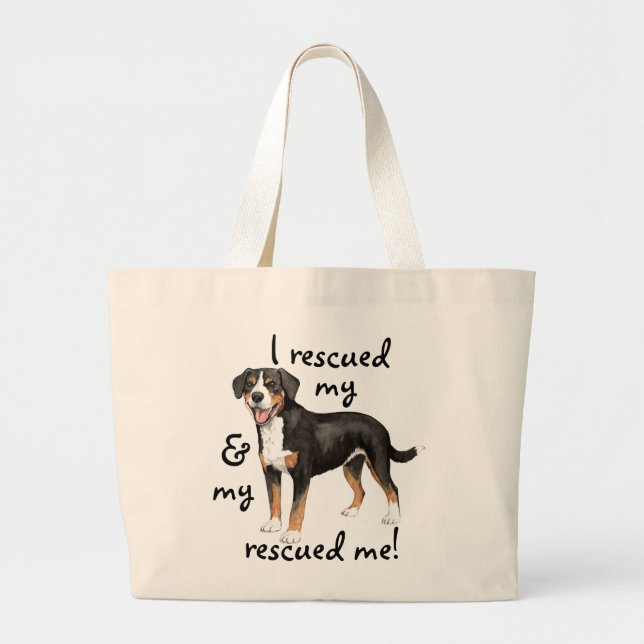 Grand Tote Bag Secourir Entlebucher Mountain Dog (Devant)