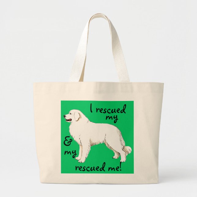 Grand Tote Bag Secourir les grandes Pyrénées (Devant)