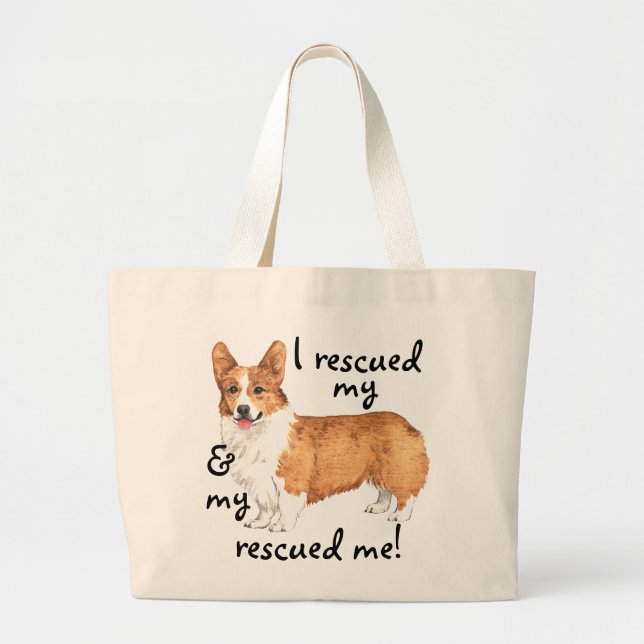 Grand Tote Bag Secourir Pembroke Welsh Corgi (Devant)