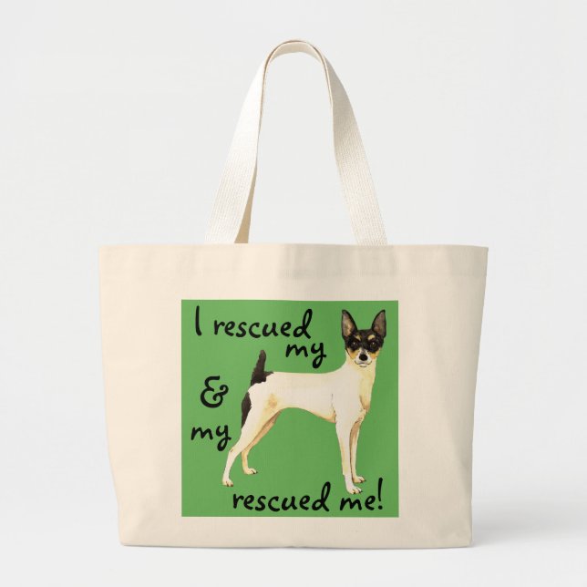Grand Tote Bag Secourir Toy Fox Terrier (Devant)