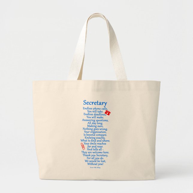Grand Tote Bag Secrétaire Merci (Devant)