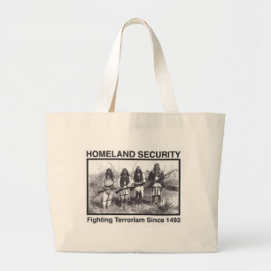Grand Tote Bag Sécurité de patrie indienne de photo blanche