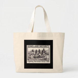Grand Tote Bag Sécurité de patrie indienne de photo noire