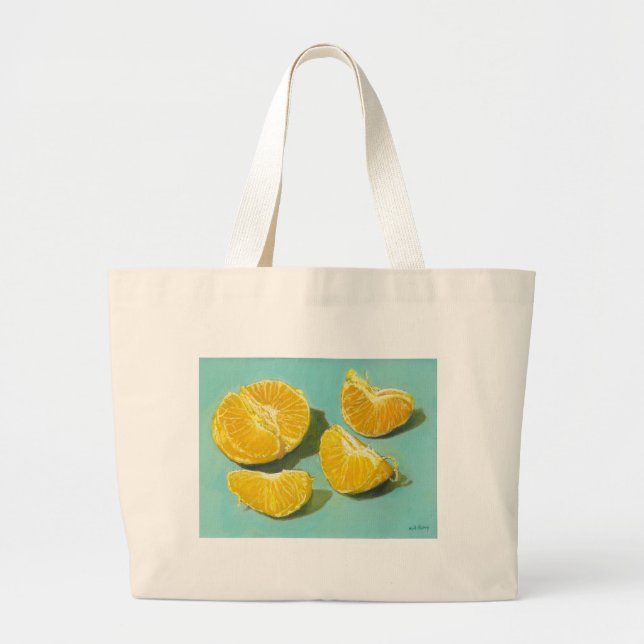 Grand Tote Bag Segments de clémentine (Devant)