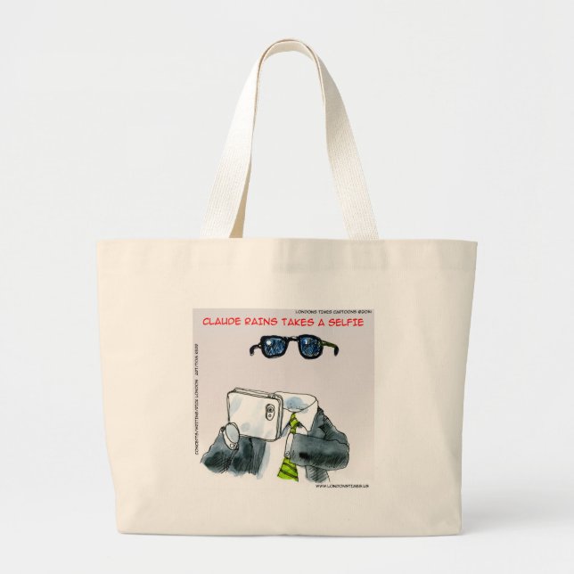 Grand Tote Bag Selfie invisible drôle (Devant)