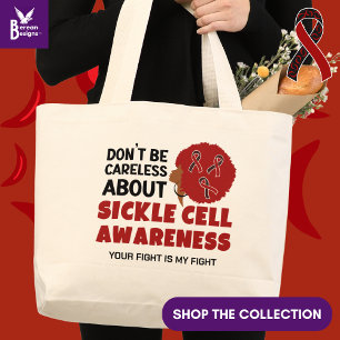 Grand Tote Bag SENSIBILISATION À LA CELLULE DE SICKLE Ne soyez pa
