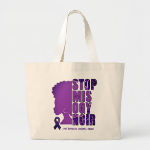 Grand Tote Bag Sensibilisation à la violence domestique ARRÊTER M