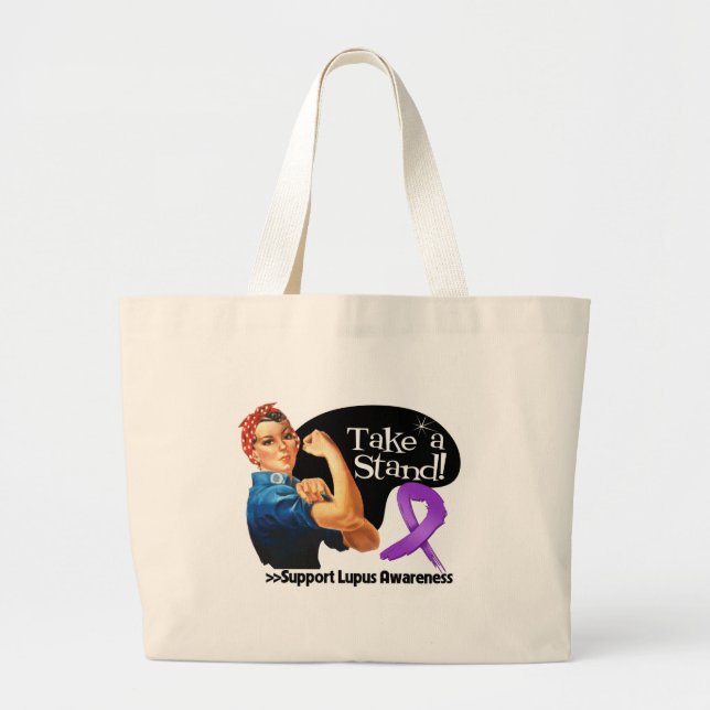 Grand Tote Bag Sensibilisation au lupus prendre position (Devant)