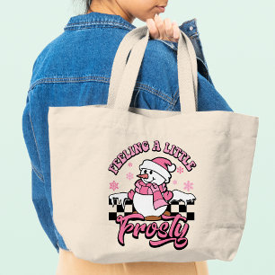 Grand Tote Bag Sentez-Vous Un Peu Frosté Noël Snowman