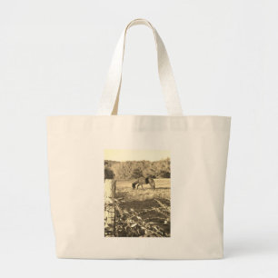Grand Tote Bag Sepia ton cheval Brown et clôture
