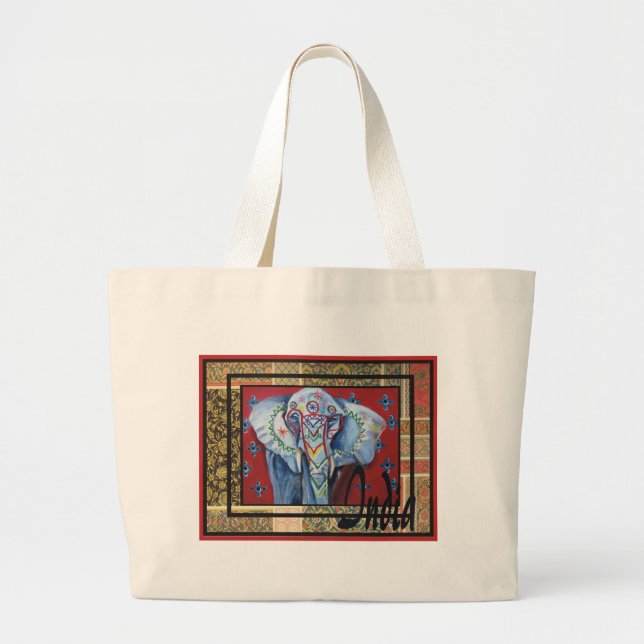 Grand Tote Bag Série #2 de l'Inde (Devant)