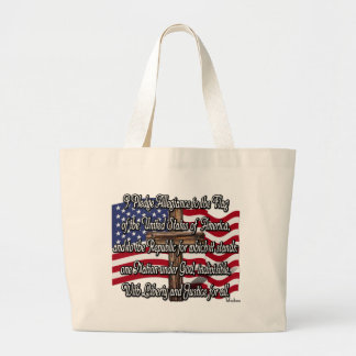 Grand Tote Bag Serment d'allégeance avec drapeau américain et cro