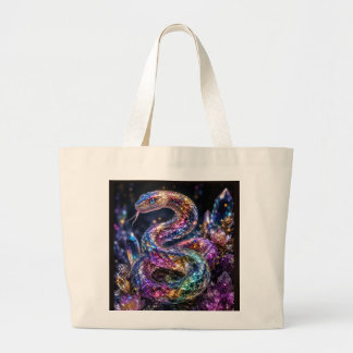 Grand Tote Bag Serpent de cristal de luxe | Glamour or et noir