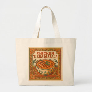 Grand Tote Bag Serviette carrée – Chicken Tikka Masala thaïlandai