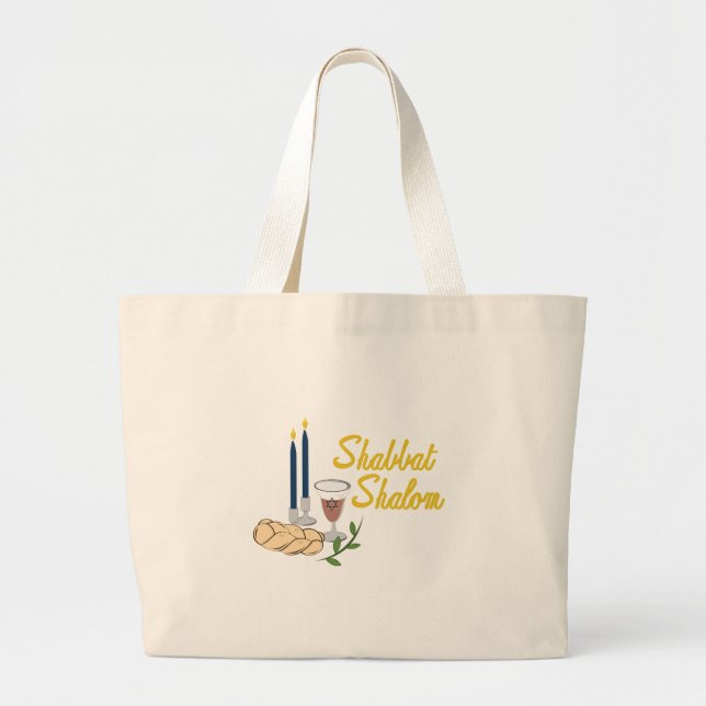 Grand Tote Bag Shabbat Shalom (Devant)