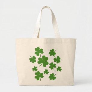 Grand Tote Bag Shamrock de la Saint Patrick Motif Clover
