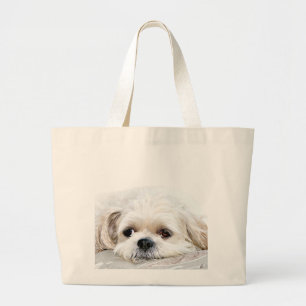 Grand Tote Bag Shih Tzu font face à fourre-tout