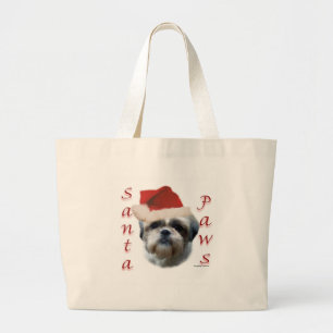 Grand Tote Bag Shih Tzu Père Noël Paws