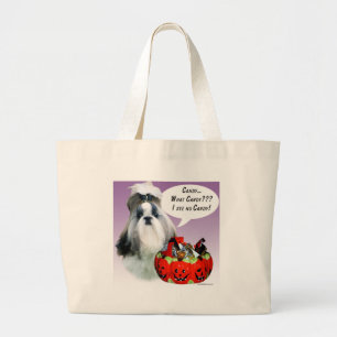 Grand Tote Bag Shih Tzu (préparé) Halloween Candy