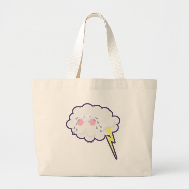 Grand Tote Bag Si drôle Emo Kawaii Cloud Lightning (Devant)