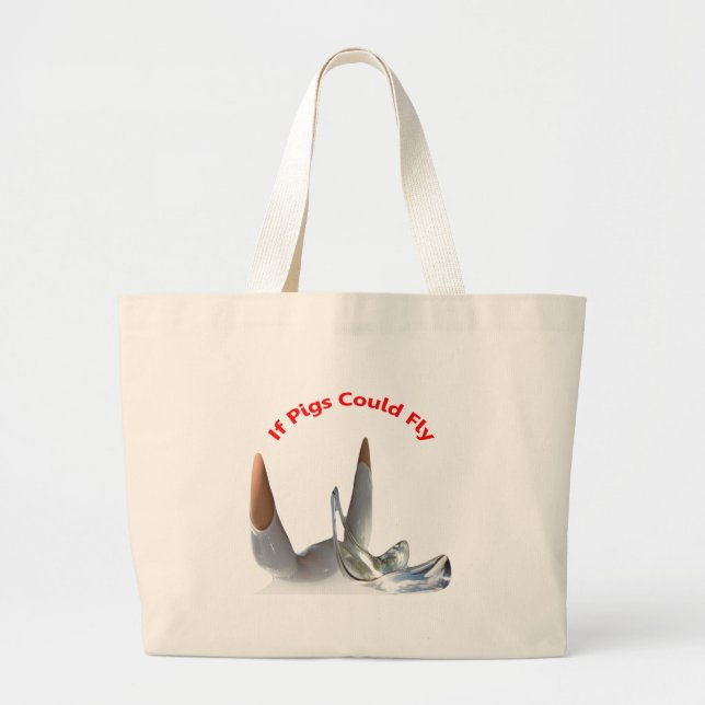Grand Tote Bag Si Les Chiens Pouvaient Voler (Devant)