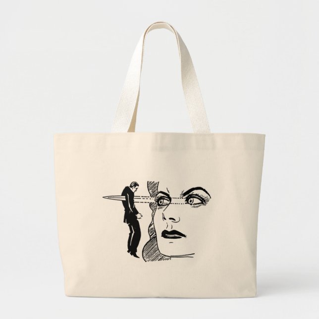 Grand Tote Bag Si les regards peuvent tuer (yeux plus grands) (Devant)