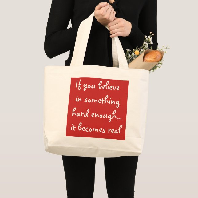 Grand Tote Bag Si vous croyez en quelque chose (Devant (produit))