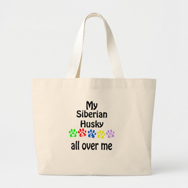 Grand Tote Bag Sibérie Husky Walks Design (Devant)