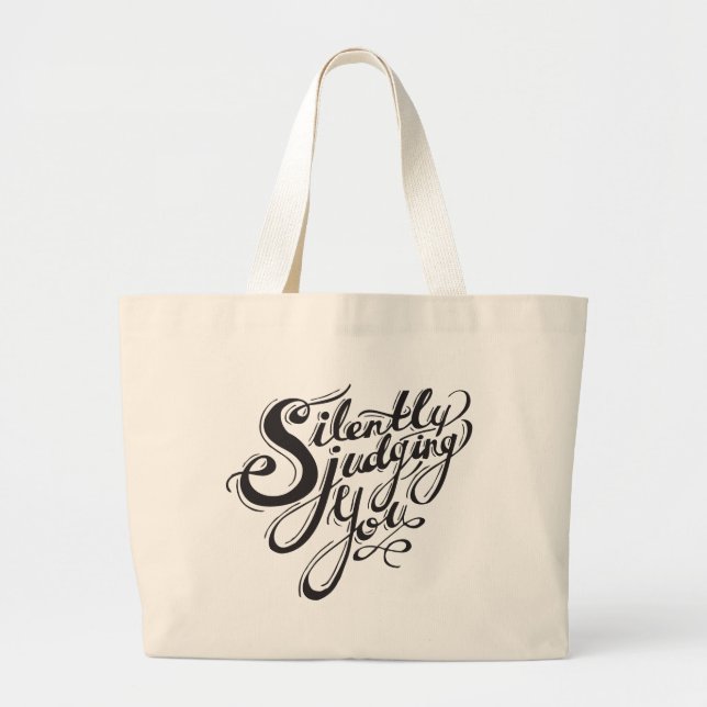 Grand Tote Bag Silencieusement jugement de vous (Devant)