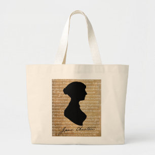 Grand Tote Bag Silhouette de page de Jane Austen