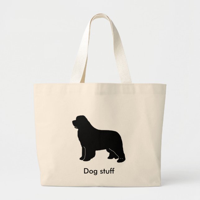 Grand Tote Bag silhouette de Terre-Neuve (Devant)