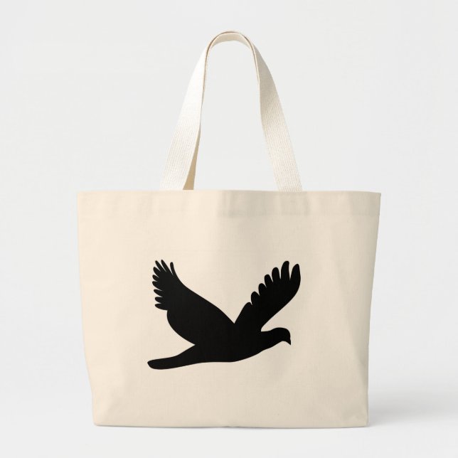 Grand Tote Bag Silhouette des oiseaux (Devant)