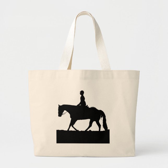 Grand Tote Bag Silhouette du cheval (Devant)