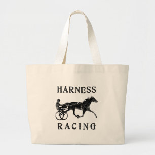 Grand Tote Bag Silhouette grise noire de cheval de harnais