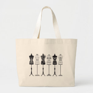 Grand Tote Bag Silhouettes vintages de mannequins de mode