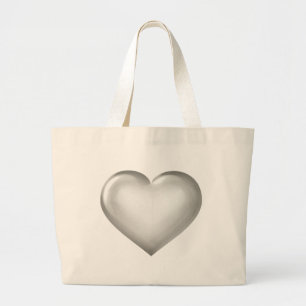 Grand Tote Bag Silver heart