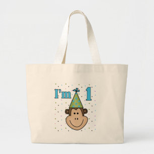 Grand Tote Bag Singe dans le Casquette du Parti 1er Anniversaire