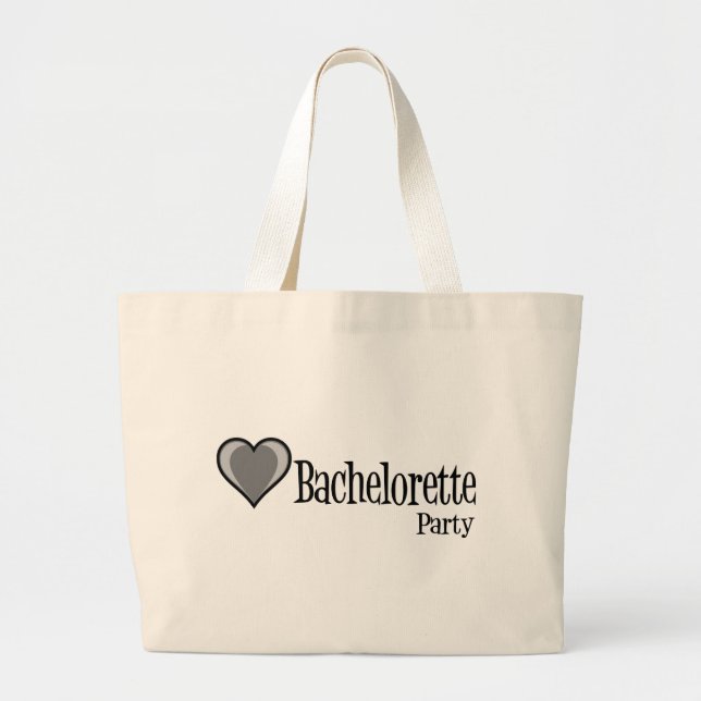 Grand Tote Bag SingleHeart-BacheloretteParty-Noir (Devant)