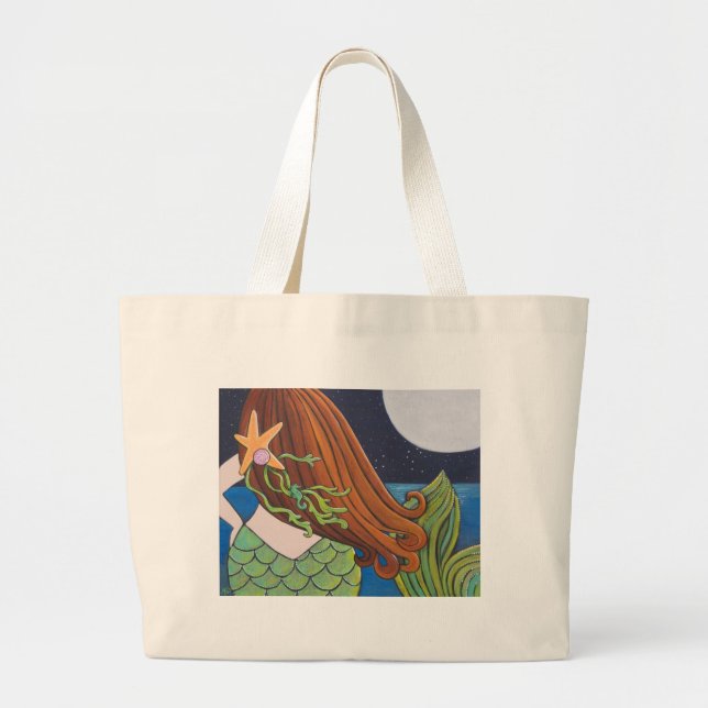 Grand Tote Bag Sirène de lune (Devant)