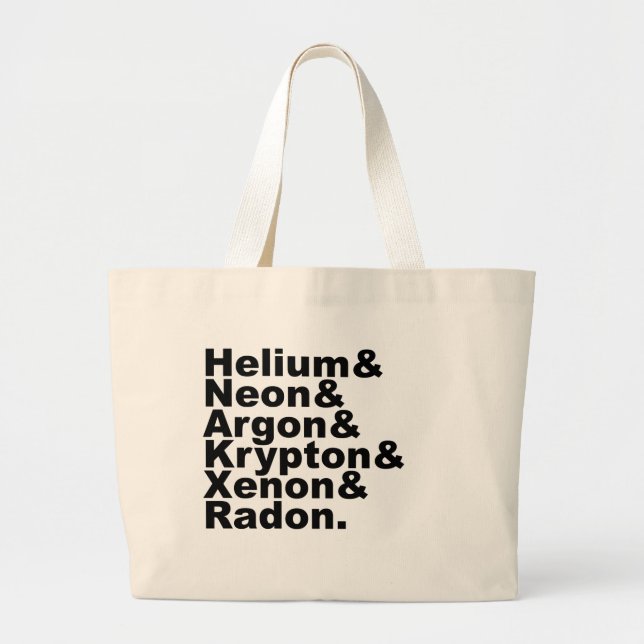Grand Tote Bag Six gaz nobles sur le Tableau des éléments (Devant)