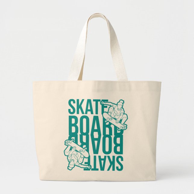 Grand Tote Bag skateboard  (Devant)