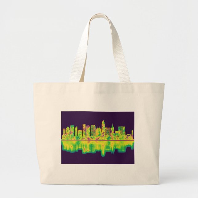 Grand Tote Bag Skyline Cleveland Ohio (Devant)