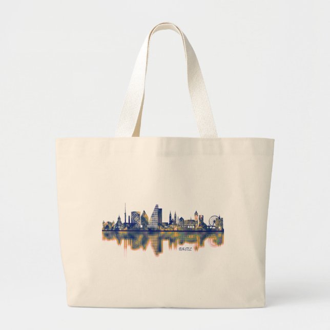 Grand Tote Bag Skyline de Bâle (Devant)