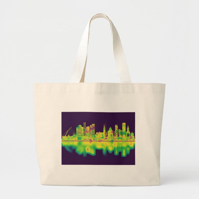Grand Tote Bag Skyline de la République d'Irlande de Dublin (Devant)