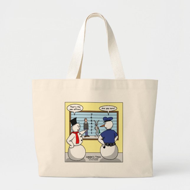 Grand Tote Bag Snowman sans bruit Bunny Suspect Cadeaux et Tee -  (Devant)