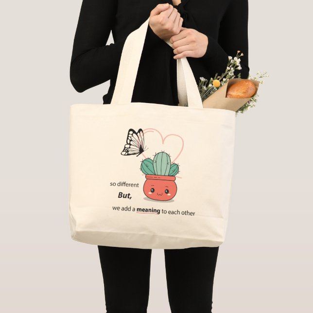 Grand Tote Bag So Different, Parfait Ensemble - mignon couple d'a (Devant (produit))