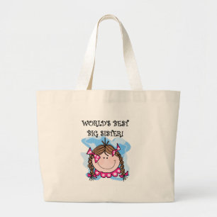 Grand Tote Bag Soeur du monde de brune la meilleure grande
