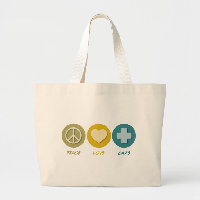 Grand Tote Bag Soin d'amour de paix (Devant)