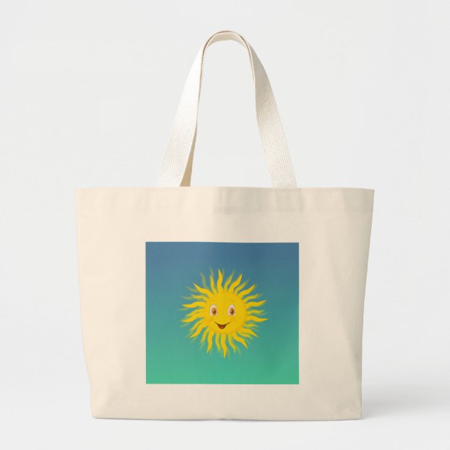 Grand Tote Bag Soleil Avec Lignes Circulaires (Devant)